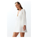 Trendyol Bridal White Mini Woven Accessory 100% Cotton Beach Dress