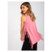 Dusty pink sleeveless cotton top with fringe