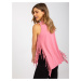 Dusty Pink Cotton Sleeveless Top with Fringe