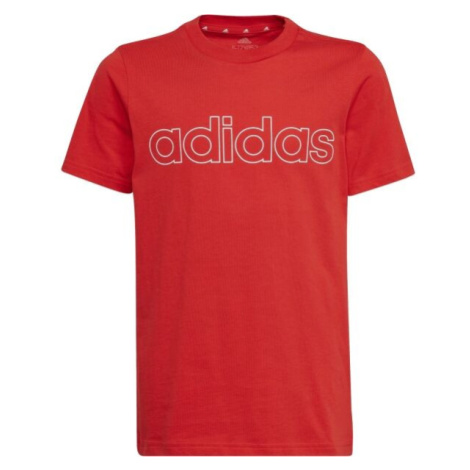 adidas LIN T Chlapčenské tričko, červená, veľkosť
