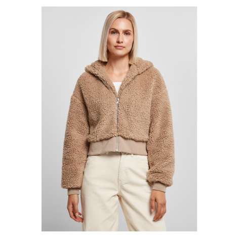 Women's short oversized jacket Sherpa softtaupe Urban Classics