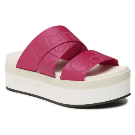 Calvin Klein Jeans Šľapky Flatform Sandal Webbing YW0YW00966 Ružová