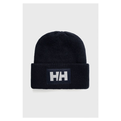 Čiapka Helly Hansen HH BOX BEANIE tmavomodrá farba, z hrubej pleteniny, 53648