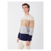 LC Waikiki Crew Neck Long Sleeve Color Block Men's Knitwear Sweater