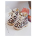 Béžové detské čižmy s leopardím motívom