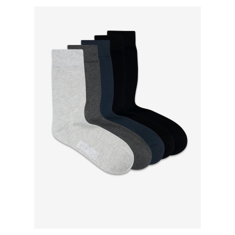 Jack & Jones Set of five pairs of socks in grey, black and navy blue Jack & Jon - Men's