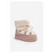 Warm children's snow boots, beige, Asija