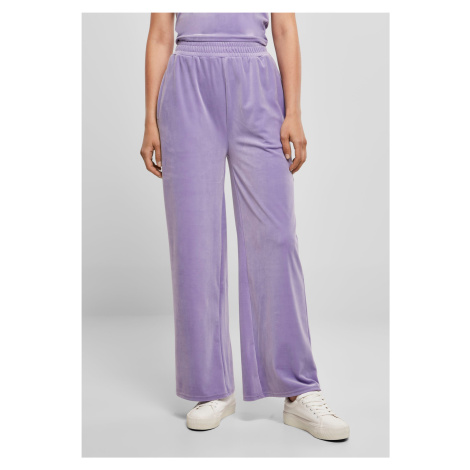 Women's Straight Velvet Sweatpants High Waisted Lavender Urban Classics