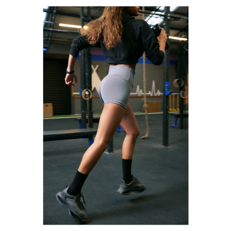 Trendyol Anthracite Restorer Waist Reflector Printed Knitted Sports Extra Shorts/Short Leggings