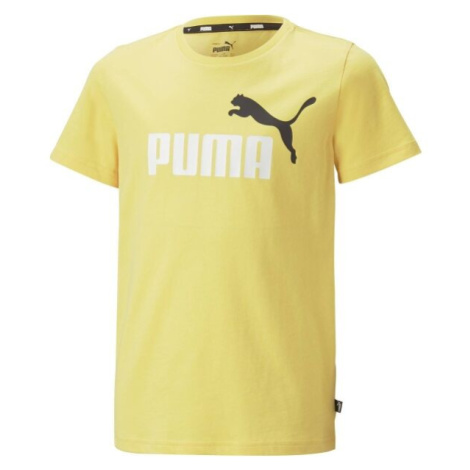 Puma ESS + 2 COL LOGO TEE Chlapčenské tričko, žltá, veľkosť