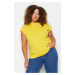 Trendyol Curve Light Yellow Knitted Crew Neck T-Shirt