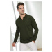 86813 Dewberry Polo Neck Long Sleeve Knitwear-Khaki