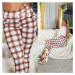 Sexy Highwaist Treggings with checked pattern CAPPUCCINO