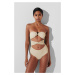 Plavky Karl Lagerfeld Karl Dna Strapless Swimsuit Beige/Gold