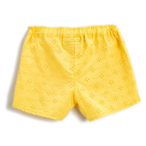 Koton Shorts Scallop Embroidered Cotton with Elastic Waist