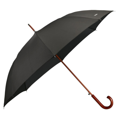 Samsonite Holový poloautomatický deštník Wood Classic S - černá