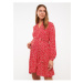 LC Waikiki V Neck Patterned Long Sleeve Viscose Maternity Dress