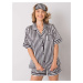 Black and white striped sleeping suit