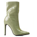 Moderné zelené členkové topánky dámske na ihličkovom podpätku