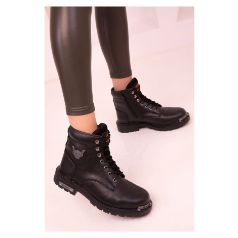 Soho Black Matte Women's Boots & Booties 17641