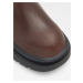 Hnedé dámske kožené členkové topánky na platforme ALDO Maple