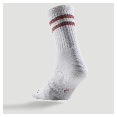 Tenisové ponožky RS 500 vysoké ľanové biele (3 páry) ARTENGO