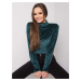 Green velour blouse with turtleneck Millau