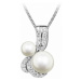 Silver Cat Očarujúce náhrdelník s perlami a zirkónmi SC422 (retiazka, prívesok)