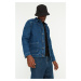 Trendyol Navy Blue pánska rebrovaná džínsová bunda