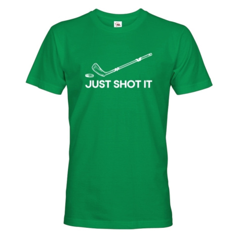 Pánské tričko pre hokejistov Just shot it- skvelý darček pre hokejistov