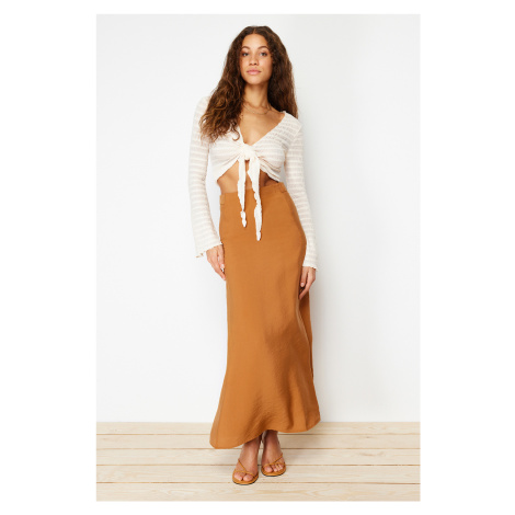 Trendyol Camel Modal A-line Maxi Length Woven Skirt
