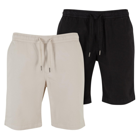 Men's Stretch Twill 2-Pack Shorts - Beige+Black