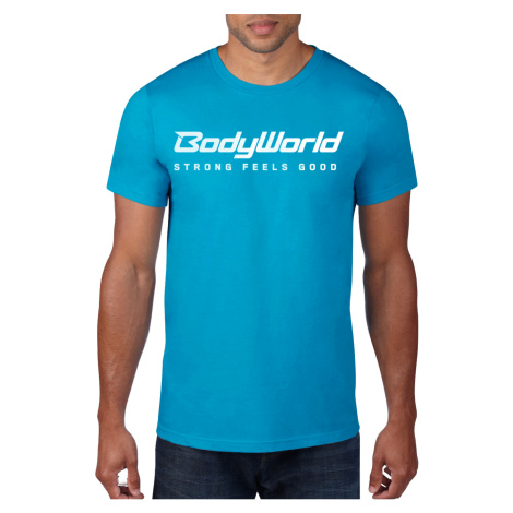 BodyWorld Pánske tričko BodyWorld Strong Feels Good modré / biele logo M