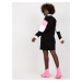 Čierno-bielo-ružové šaty s golierom RV-SK-8072.20P-black-pink