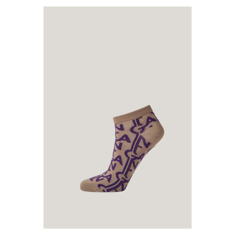 PONOŽKY GANT MONOGRAM INTARSIA ANKLE SOCKS DARK KHAKI