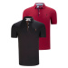 DUAL SET T8582 DEWBERRY MENS T-SHIRT-BLACK-BURGUNDY