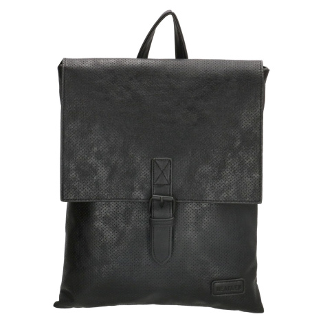 Beagles Čierny dámsky kožený ruksak „Simple“ 11L