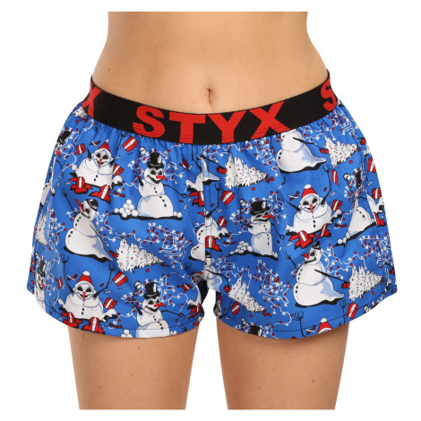 Women's Boxer Shorts Styx Art Sports Rubber Christmas Snowmen