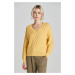 SVETER GANT TEXTURED KNIT V-NECK DUSTY YELLOW