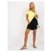 Yellow-black cotton summer set with shorts