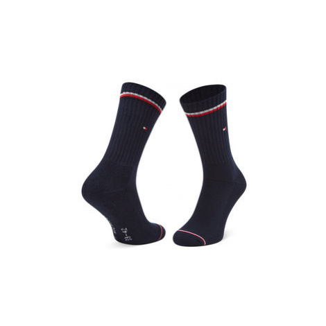Tommy Hilfiger Súprava 2 párov vysokých ponožiek unisex 100001096 Tmavomodrá