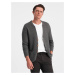 Ombre Structured men's cardigan sweater with pockets - graphite melange