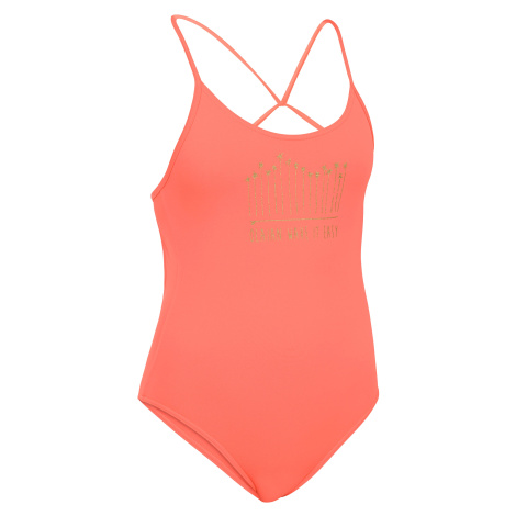 Dievčenské plavky Hiloe 100 jednodielne oranžové OLAIAN