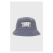 Štruksový klobúk Tommy Jeans fialová farba