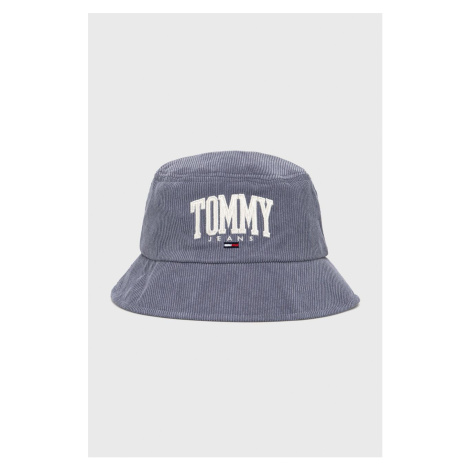 Štruksový klobúk Tommy Jeans fialová farba Tommy Hilfiger