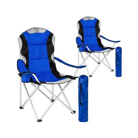 2 Kempingové stoličky čalúnené modré