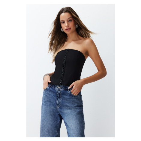 Trendyol Black Polyviscon Fitted Bustier