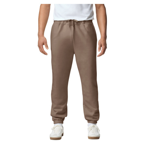 Gildan Pánske tepláky GSF100 Brown Savana