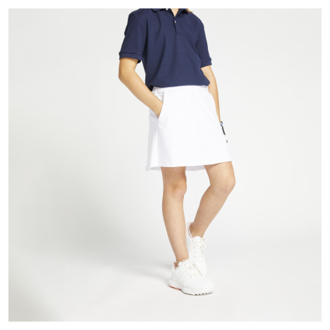 Dievčenská golfová sukňa so šortkami MW500 biela INESIS