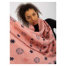 Powdery pink women's scarf with print